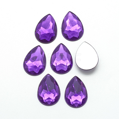 Acrylic Rhinestone Flat Back Cabochons GACR-Q010-10x14-13-1