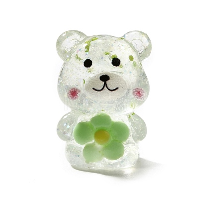 Transparent Resin Little Bear Ornament RESI-S015-01J-1