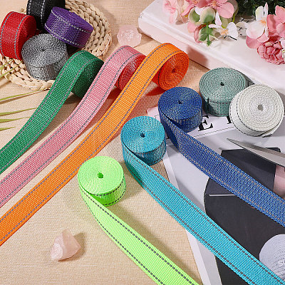 22 Yards 11 Colors Fibre Imitation Nylon Reflect Light Ribbon OCOR-GL0001-35-1