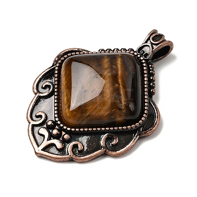 Natural Tiger Eye Pendants G-A297-03R-17-1