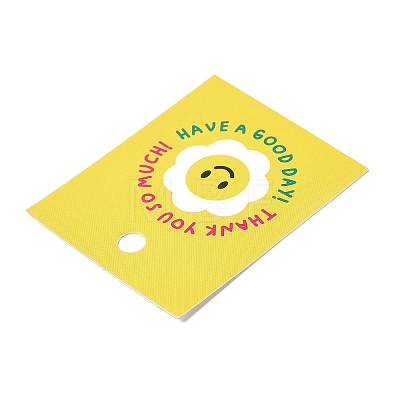 Rectangle Paper Smiling Face Print Gift Tags CDIS-F006-01-1