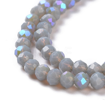 Electroplate Opaque Solid Color Glass Beads Strands EGLA-A034-P4mm-L13-1