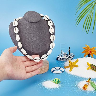 Natural Cowrie Shell Beaded Necklace for Women NJEW-UN0001-40-1