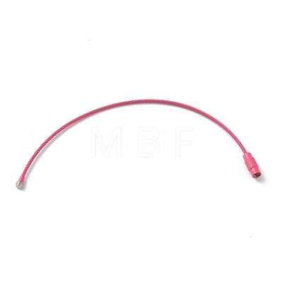 Baking Paint Stainless Steel Cable Wire Keychain AJEW-WH0413-15S-1