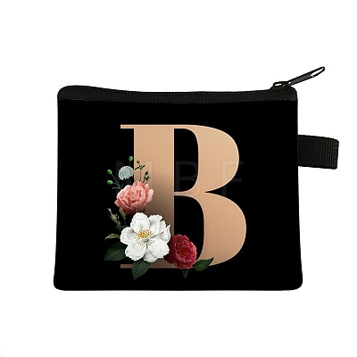 Initial Letter with Flower Cosmetic Bag PW-WG1F7F6-24-1