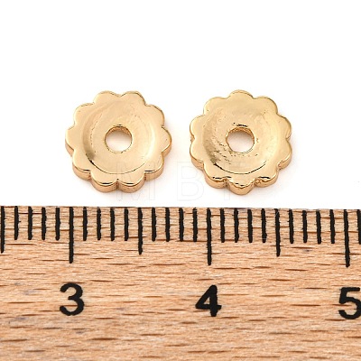 Flower Brass Beads KK-K378-40G-1