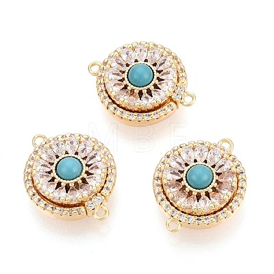 Brass Pave Clear Cubic Zirconia Magnetic Clasps KK-N287-09G-1