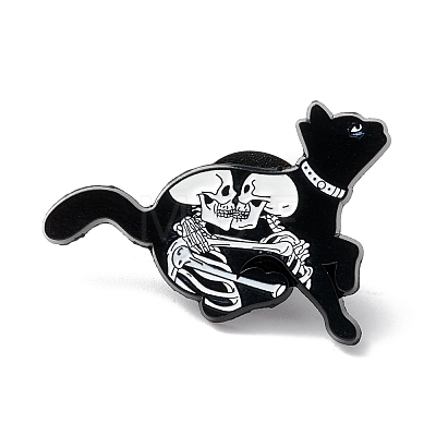 Cat with Skeleton Enamel Pin ENAM-K053-55-1