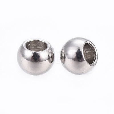 Tarnish Resistant 202 Stainless Steel Stopper Beads STAS-I100-16P-1