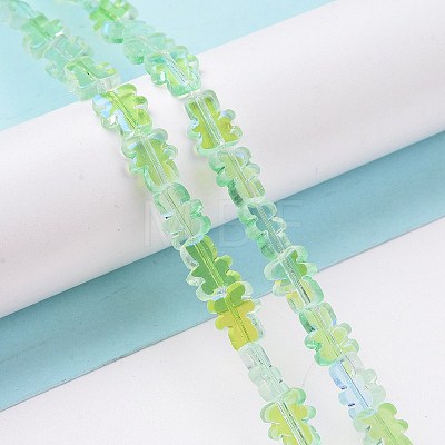 Transparent Electroplate Glass Beads Strands GLAA-F122-05D-1