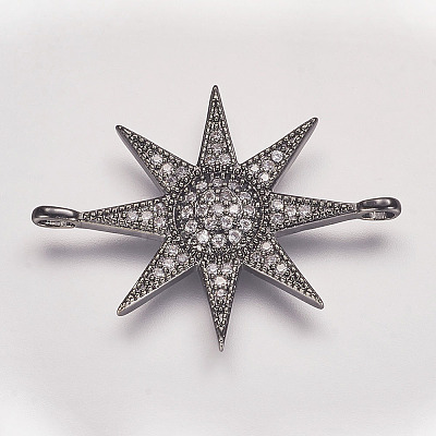 Brass Micro Pave Cubic Zirconia Links LS-ZIRC-P049-17B-1