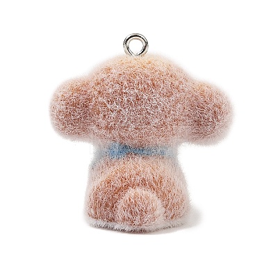 Flocking Opaque Resin Pendants RESI-I353-02P-02-1