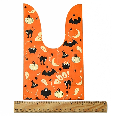 50Pcs 5 Styles Rabbit Shaped Halloween Candy Plastic Bags ABAG-FS0001-08B-1