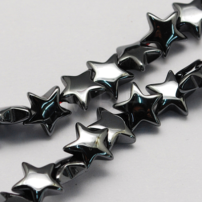 Non-magnetic Synthetic Hematite Beads Strands G-Q899-8mm-1