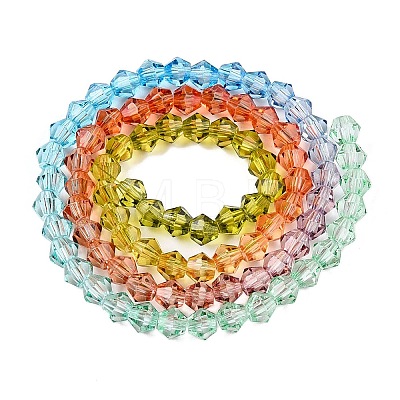 Gradient Color Baking Painted Glass Bead Strands DGLA-A039-T6mm-A015-1