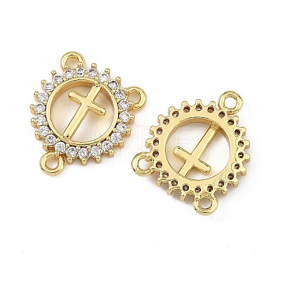 Brass Micro Pave Clear Cubic Zirconia Chandelier Component Links CU-B002-01G-B-1