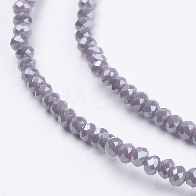 Electroplate Glass Beads Strands X-GLAA-F078-PL08-1