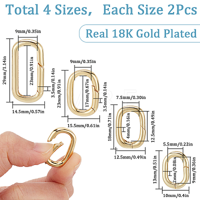 SUNNYCLUE 8Pcs 4 Styles Brass Twister Clasps KK-SC0004-80-1