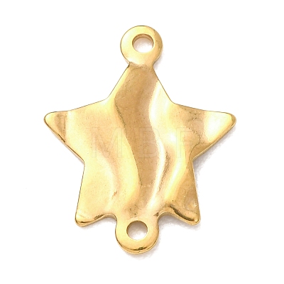 304 Stainless Steel Textured Links Connector Charms STAS-K302-02H-G-1