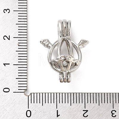 Alloy Bead Cage Pendants FIND-M012-01J-P-1