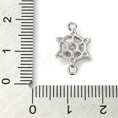 Brass Pave Clear Cubic Zirconia Connector Charms KK-G503-30P-1