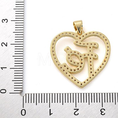 Brass Micro Pave Clear Cubic Zirconia Pendants KK-M319-22G-01-1