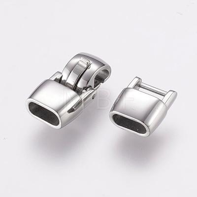 304 Stainless Steel Fold Over Clasps STAS-F122-32P-1