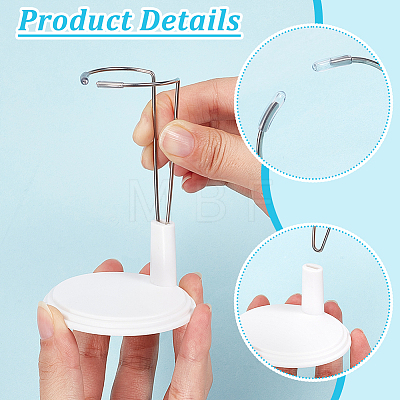 Mini Plastic & Metal Doll Display Stand AJEW-WH0696-631B-1