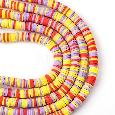 Handmade Polymer Clay Beads Strands CLAY-R089-6mm-T02B-40-1