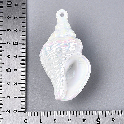 UV Plating Opaque Acrylic Shell Shape Big Pendants SACR-T018-35A-1