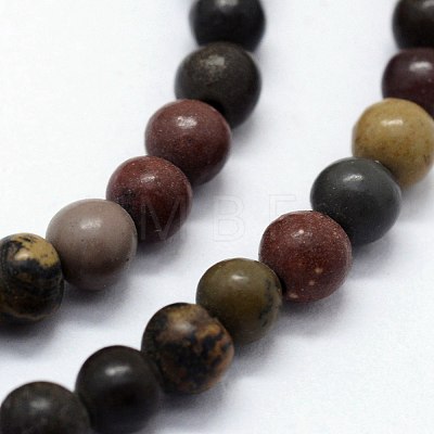 Natural Dendritic Jasper Beads Strands G-I199-20-4mm-1