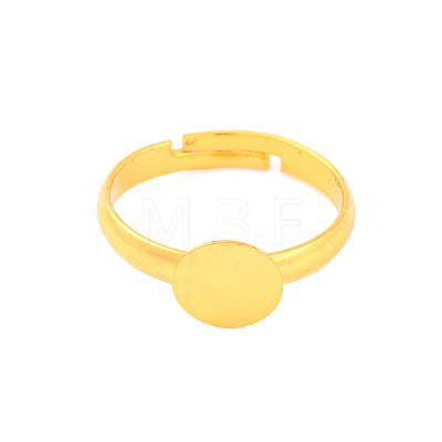 Golden Color Adjustable Brass Ring Components X-EC541-G-1