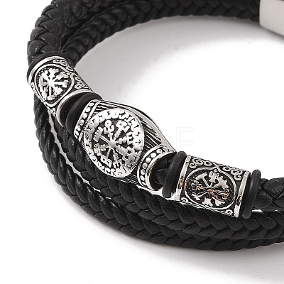 Braided Microfiber Leather Multi-strand Bracelets BJEW-B096-02A-1