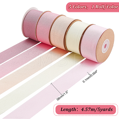   25 Yards 5 Colors Polyester Stretchy Ribbon OCOR-PH0002-75-1