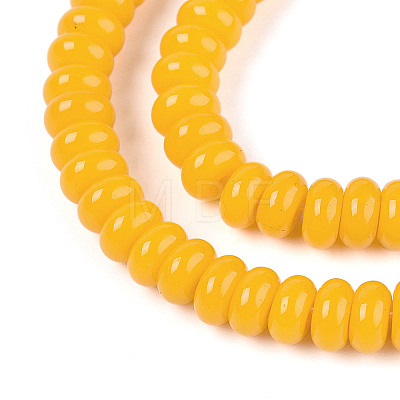Opaque Spray Painted Glass Beads GLAA-ZX008-6mm-18K-1
