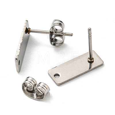 Non-Tarnish 201 Stainless Steel Stud Earrings Finding STAS-B045-17P-1