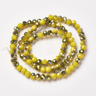 Electroplate Opaque Glass Beads Strands EGLA-A034-P6mm-S07-1