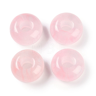 Resin European Beads with Glitter Powder RESI-F055-07I-1