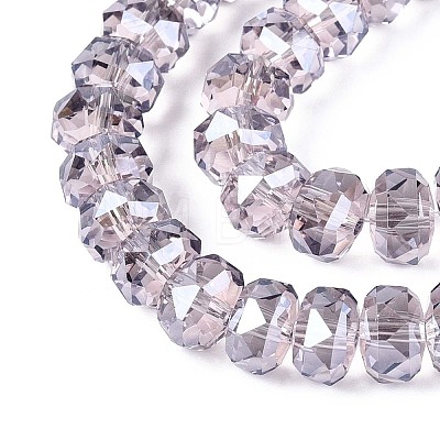 Electroplate Transparent Glass Beads Strands EGLA-N022-04A-D15-1