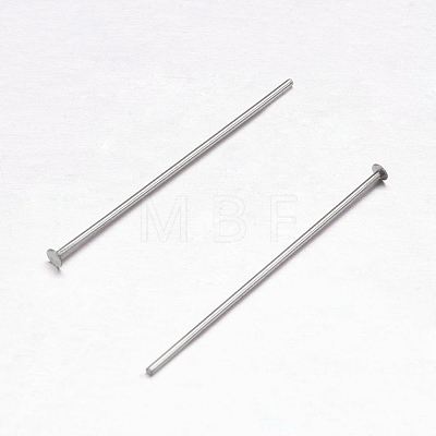 304 Stainless Steel Flat Head Pins X-STAS-F117-58P-1.7x30-1