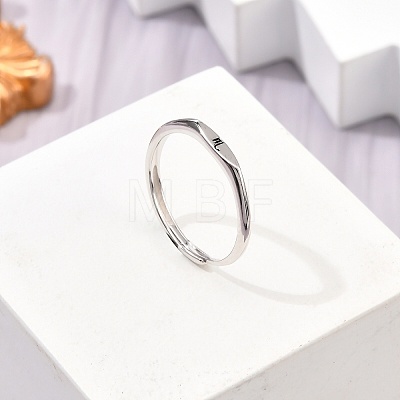 Rhodium Plated 925 Sterling Silver Adjustable Rings RJEW-S397-01P-12-1