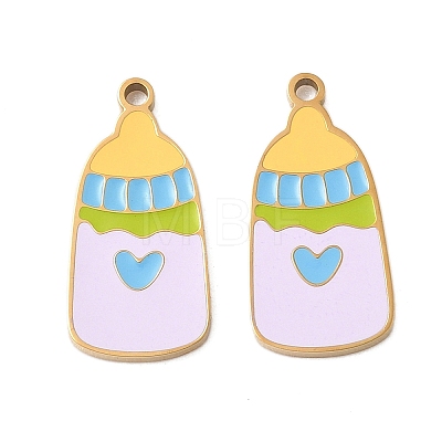 304 Stainless Steel Enamel Pendants STAS-G360-04G-03-1