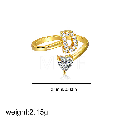 Brass Micro Pave Clear Cubic Zirconia Cuff Open Rings FS-WGF859A-04-1