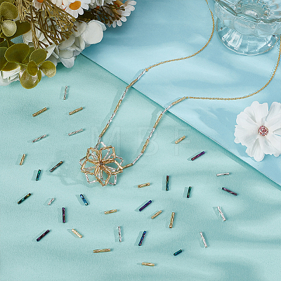 1998Pcs 9 Style Glass Twisted Bugle Beads SEED-PH0001-38-1