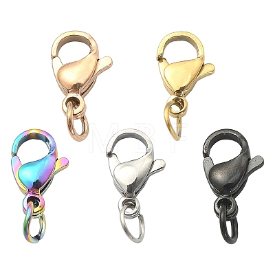 5Pcs 5 Colors 304 Stainless Steel Lobster Claw Clasps STAS-YW0001-53-1