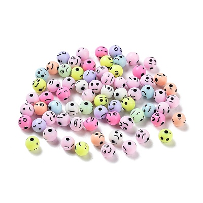 Craft Style Opaque Acrylic Beads OACR-A027-09-1