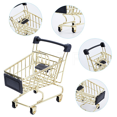 Iron Supermarket Trolley Display Decorations DJEW-WH0042-139G-1