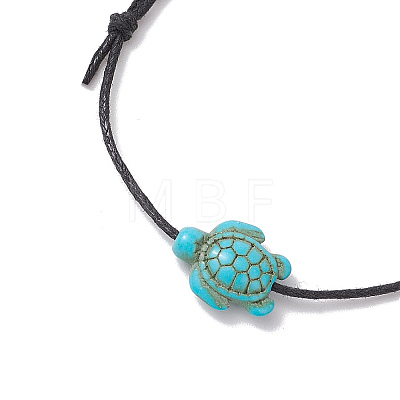 4Pcs 4 Colors Synthetic Turquoise Turtle Braided Bead Bracelets Set BJEW-JB11083-02-1