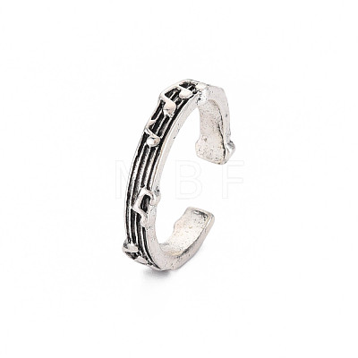Musical Note Open Cuff Ring RJEW-S038-209-1