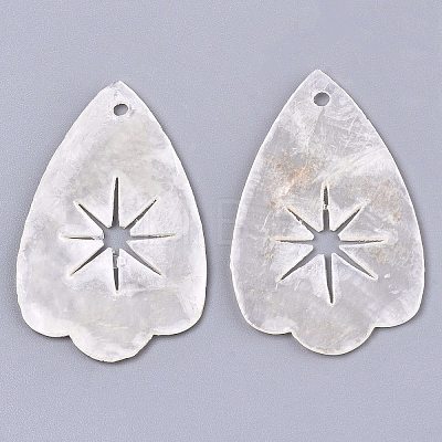 Natural Capiz Shell Pendants SHEL-N026-104-1